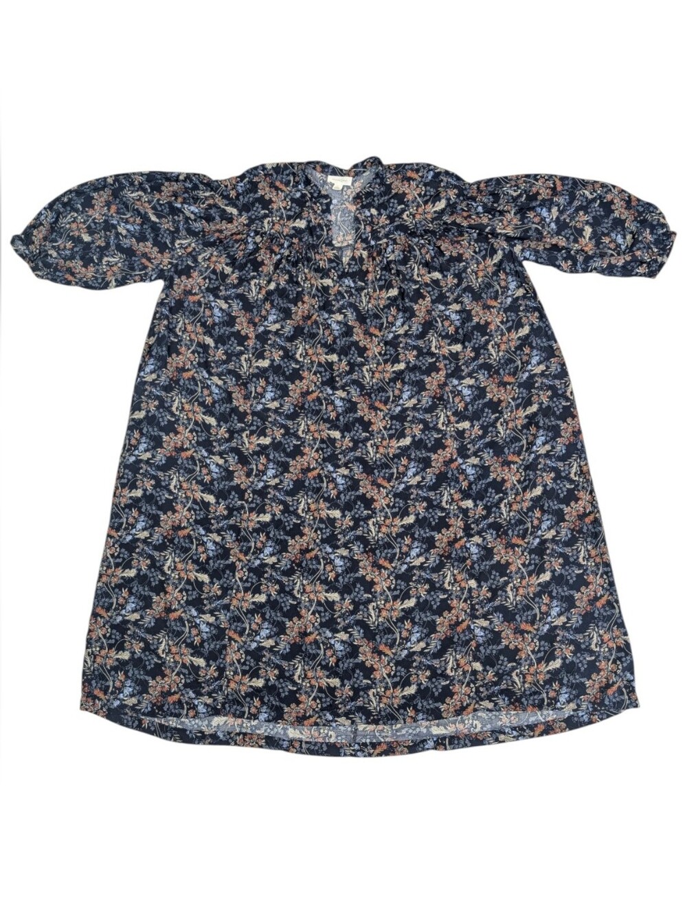 Treasure & Bond Floral Print Shirtdress Navy Blazer Convo Floral dress. Large.
